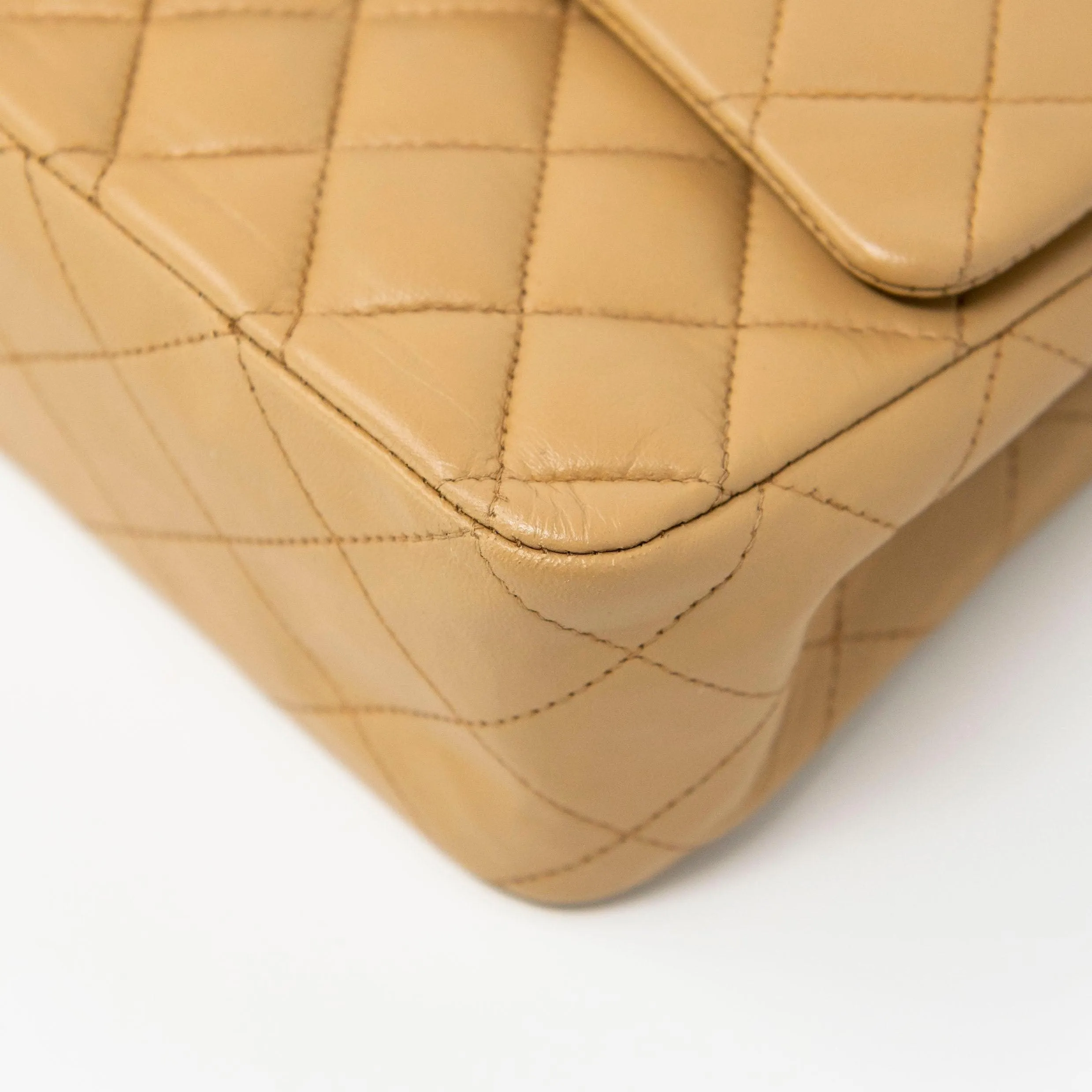 Chanel Beige Medium Vintage Classic Flap