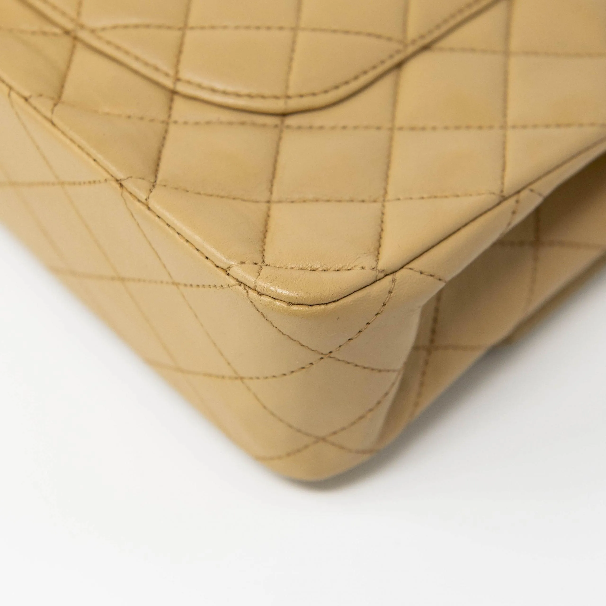Chanel Beige Medium Vintage Classic Flap