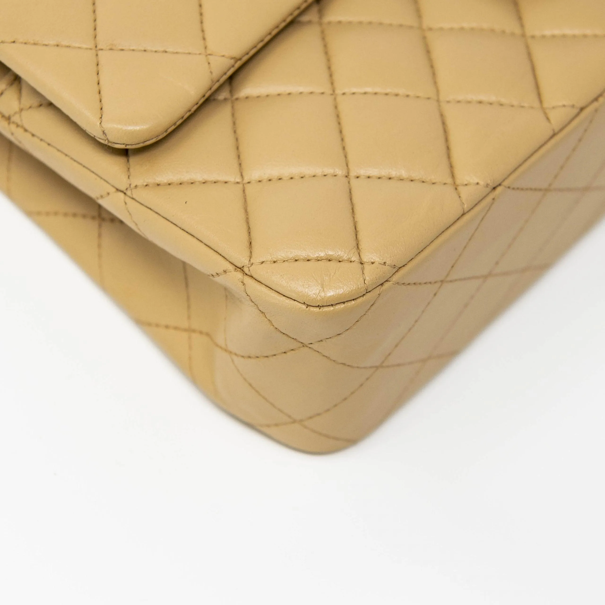 Chanel Beige Medium Vintage Classic Flap