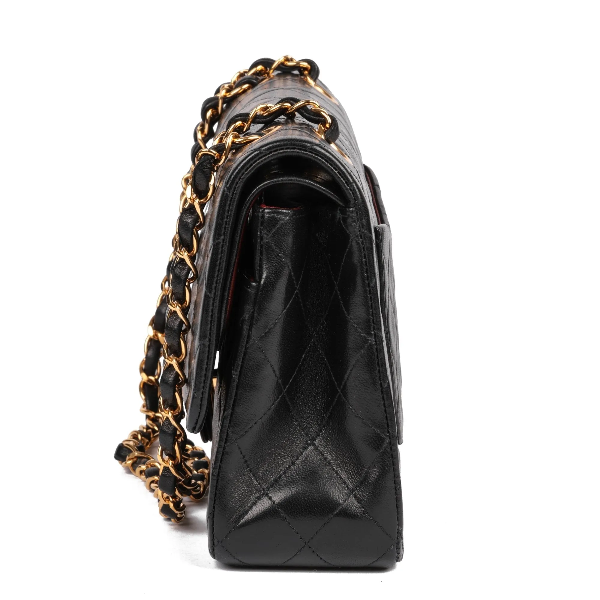 Chanel Black Quilted Lambskin Vintage Medium Classic Double Flap Bag
