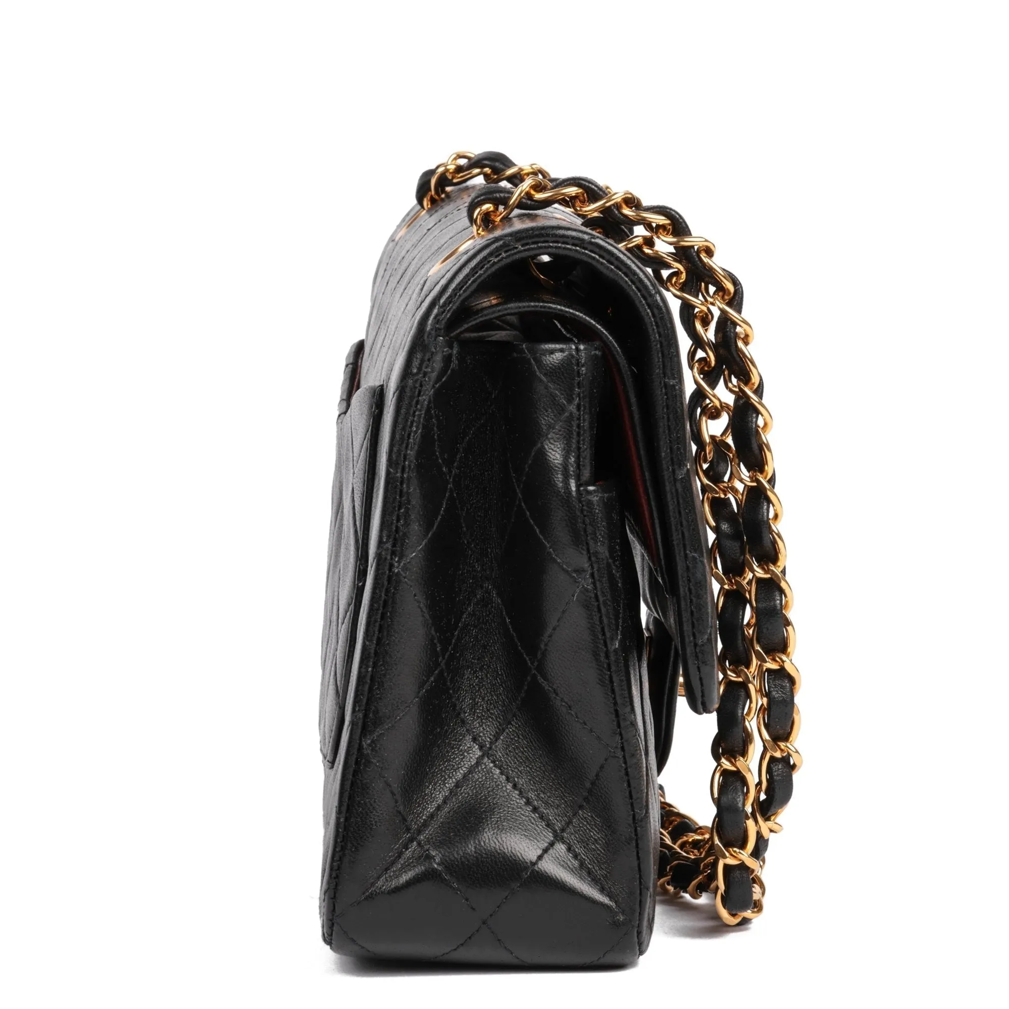 Chanel Black Quilted Lambskin Vintage Medium Classic Double Flap Bag