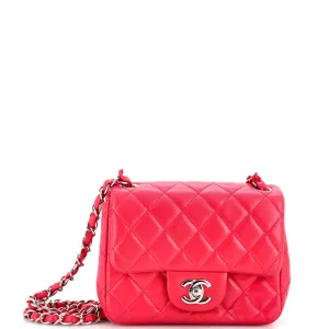 CHANEL Square Classic Single Flap Bag Quilted Lambskin Mini