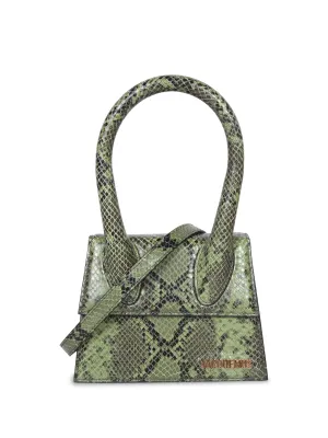 Chiquito Moyen Green Python Bag