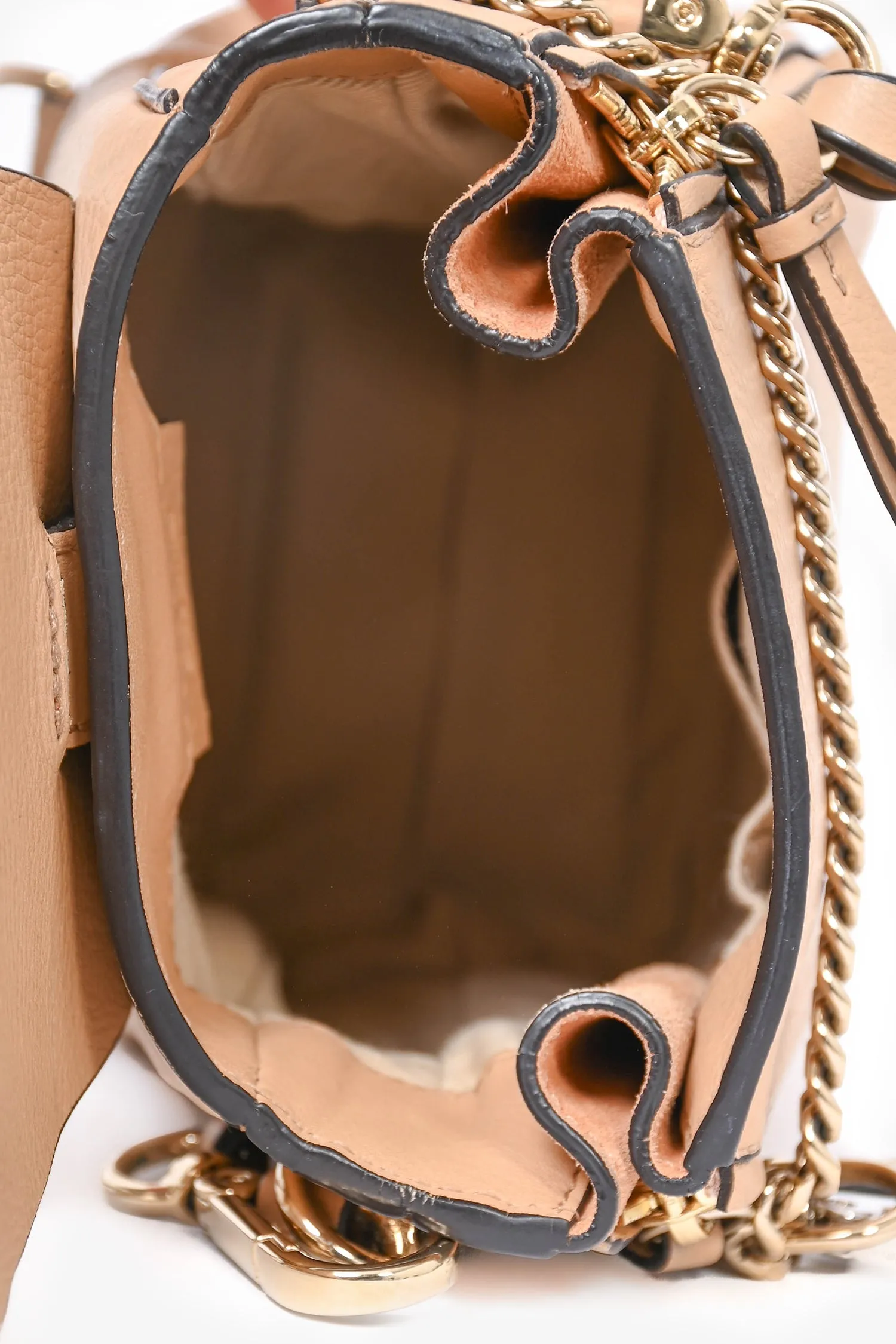 Chloe Tan Leather/Suede Mini Faye Backpack
