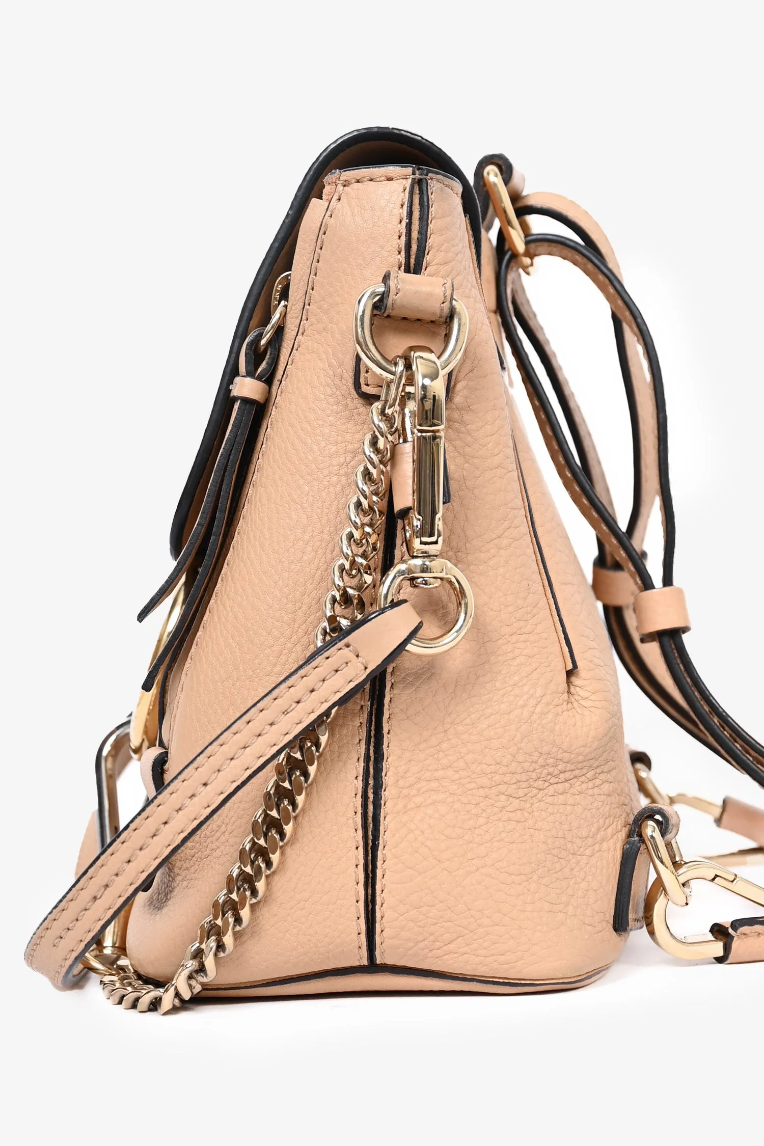 Chloe Tan Leather/Suede Mini Faye Backpack