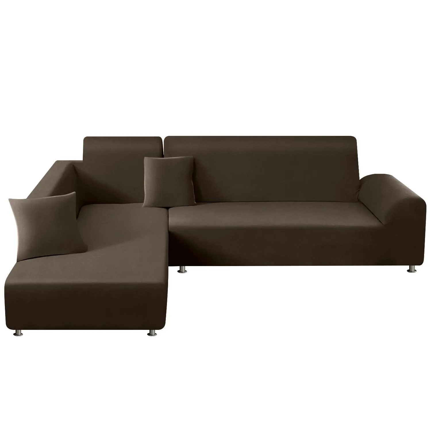 Chocolate L-Shaped Sofa Covers (3 Seater   3 Seater )
