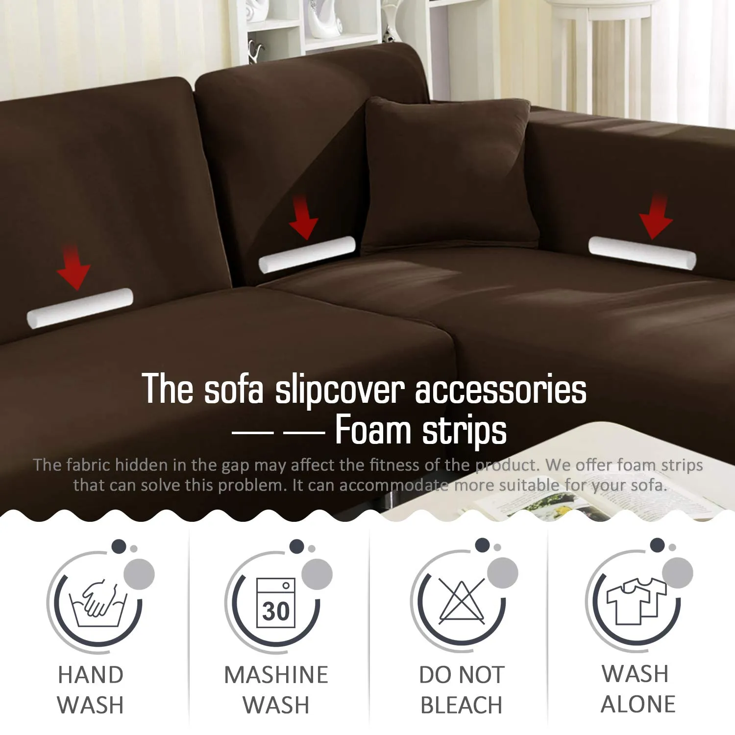 Chocolate L-Shaped Sofa Covers (3 Seater   3 Seater )