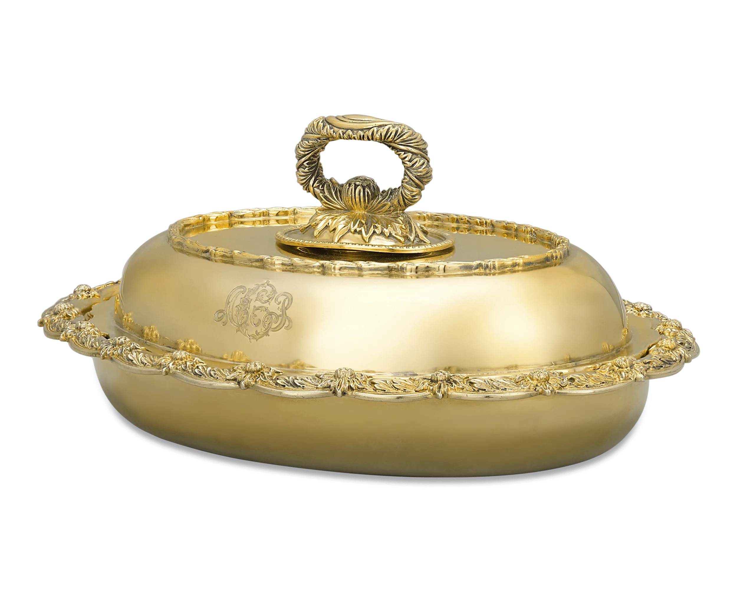 Chrysanthemum Silver Gilt Vegetable Dish by Tiffany & Co.