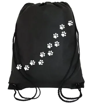 Cinch Bag: Paw Print Trail