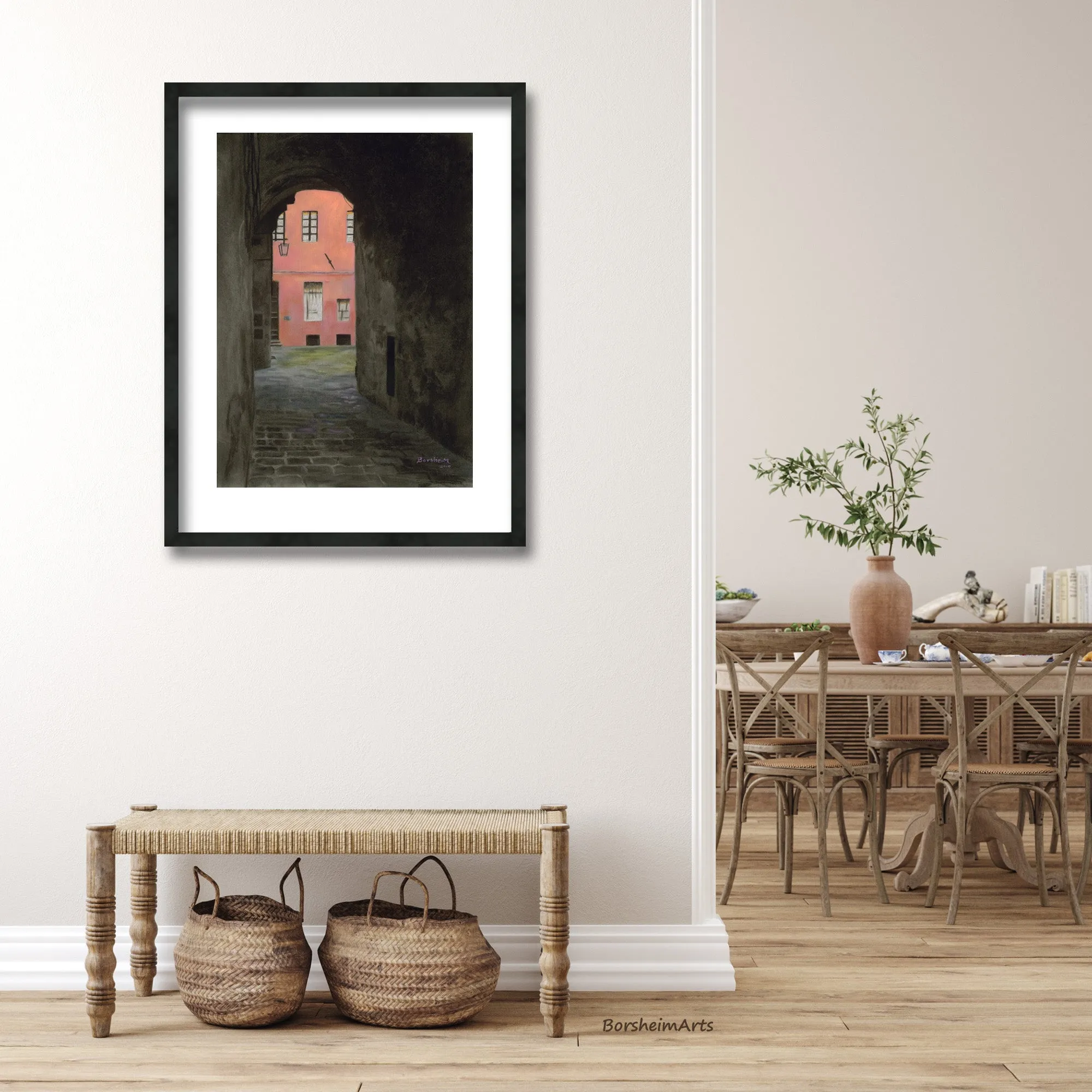 Coral Corridor Siena Italy Europe Architecture Stone Buildings Art