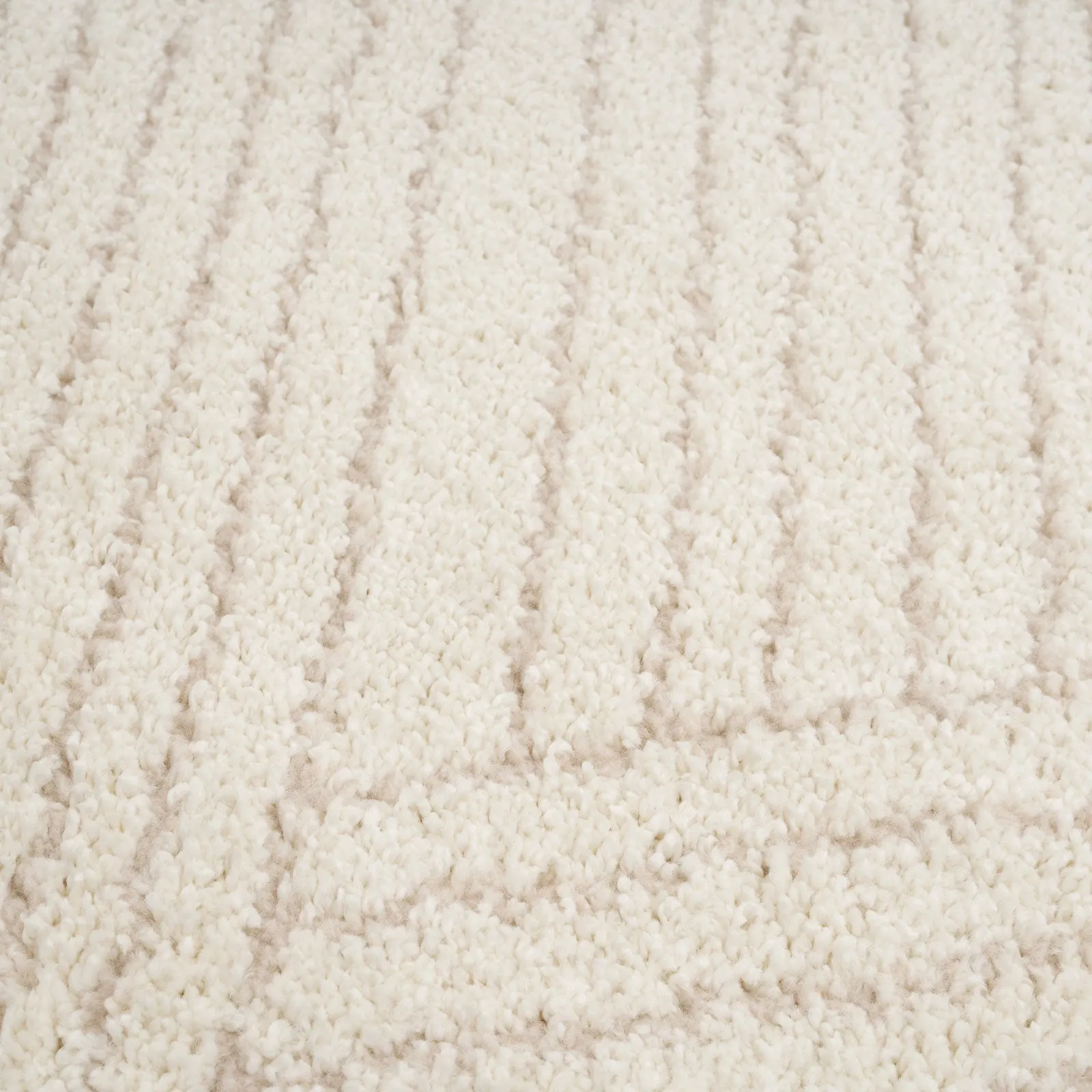 Cream Carved Runner Rug - Affa