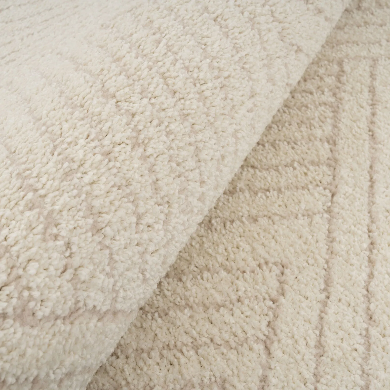 Cream Carved Runner Rug - Affa