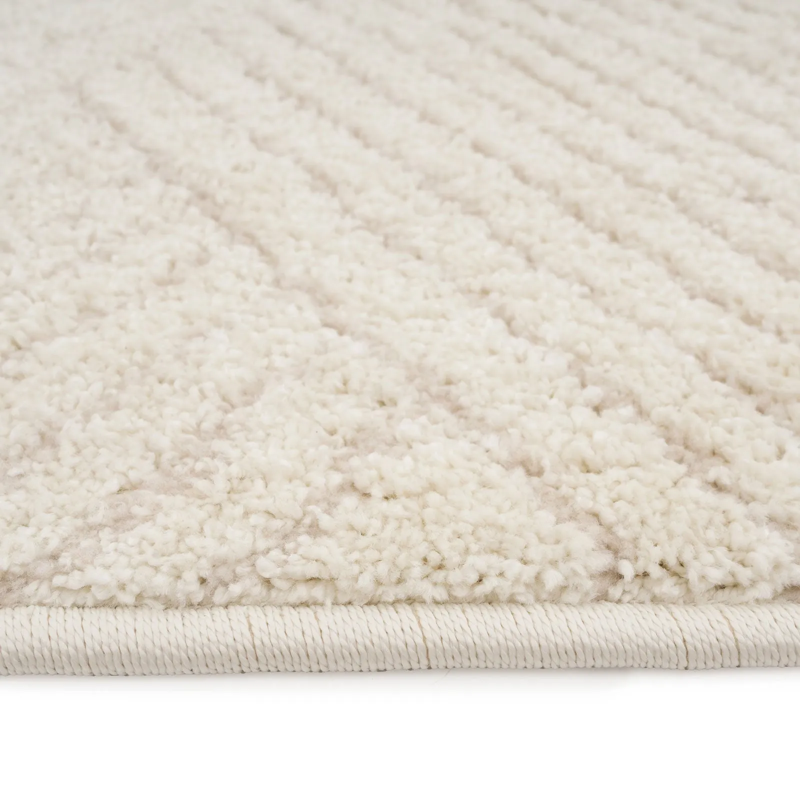 Cream Carved Runner Rug - Affa