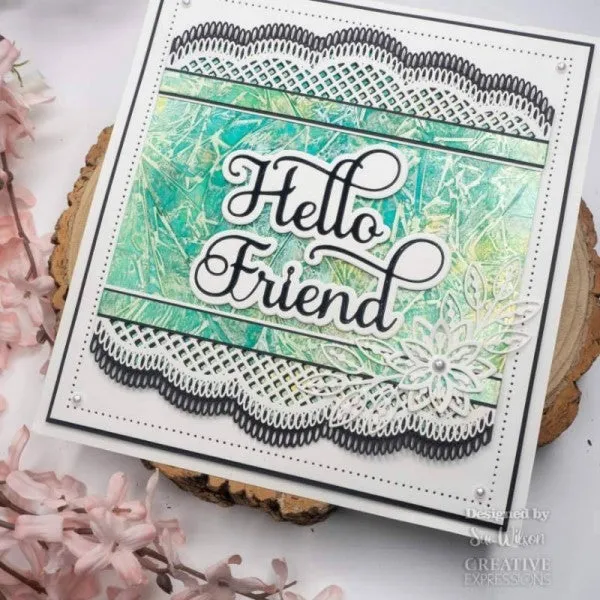 Creative Expressions Craft Dies By Sue Wilson - Noble Shadowed Sentiment Collection - Hello Friend*