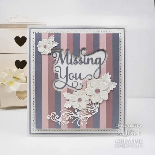 Creative Expressions Craft Dies By Sue Wilson - Noble Shadowed Sentiment Collection - Missing You*