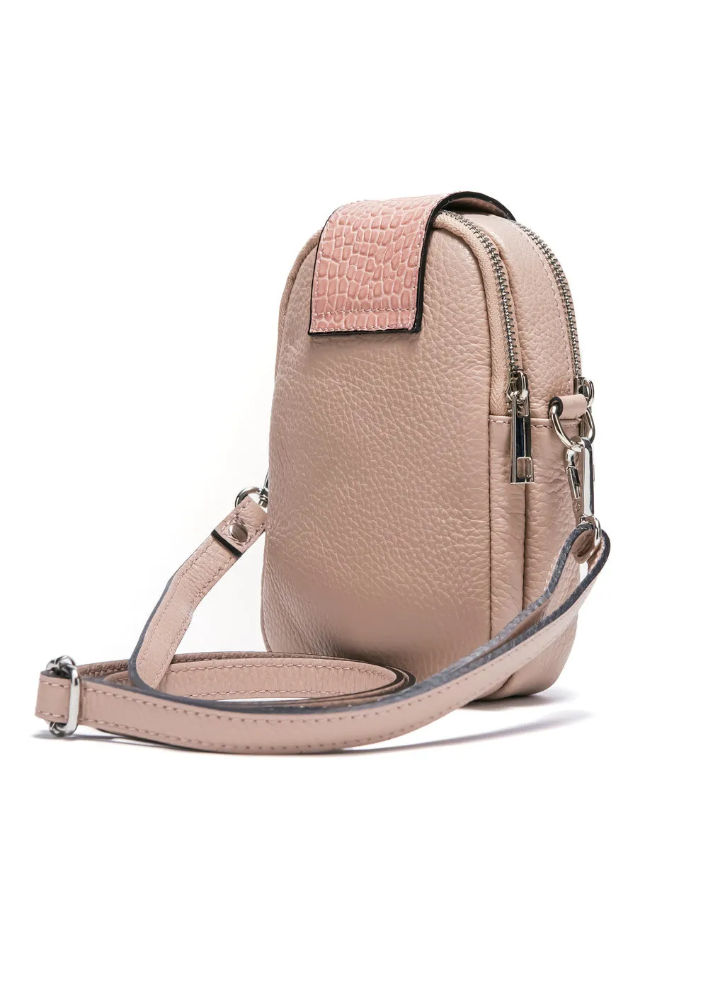 Croco Leather Shoulder Pouch