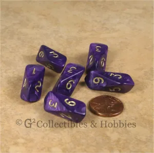 D6 Crystal Pearl Dice 6pc Set - Purple