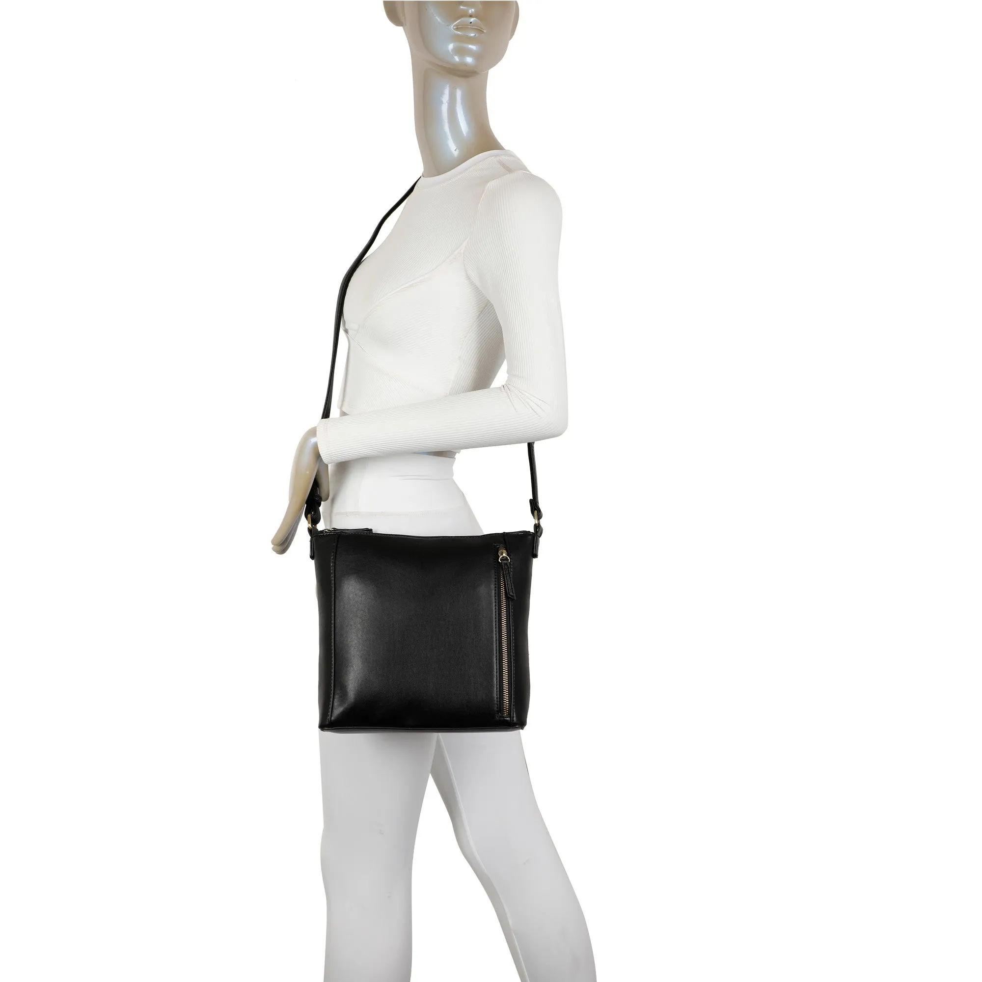 Daisy Biodegradable Single Zip Classic Bag - Black