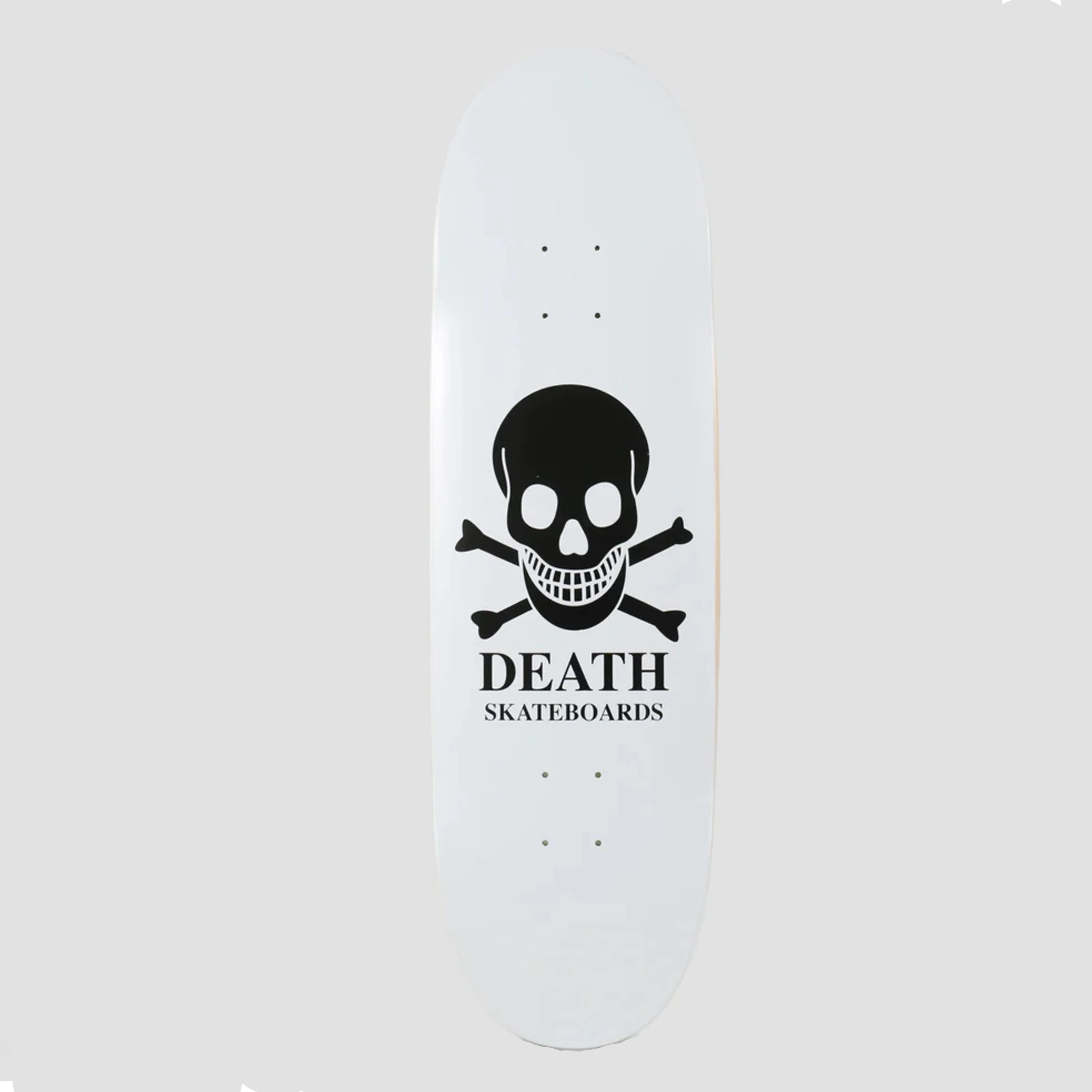 Death Skateboards OG Skull 90's Lozenge Shape Skateboard Deck White/Black - 9.1