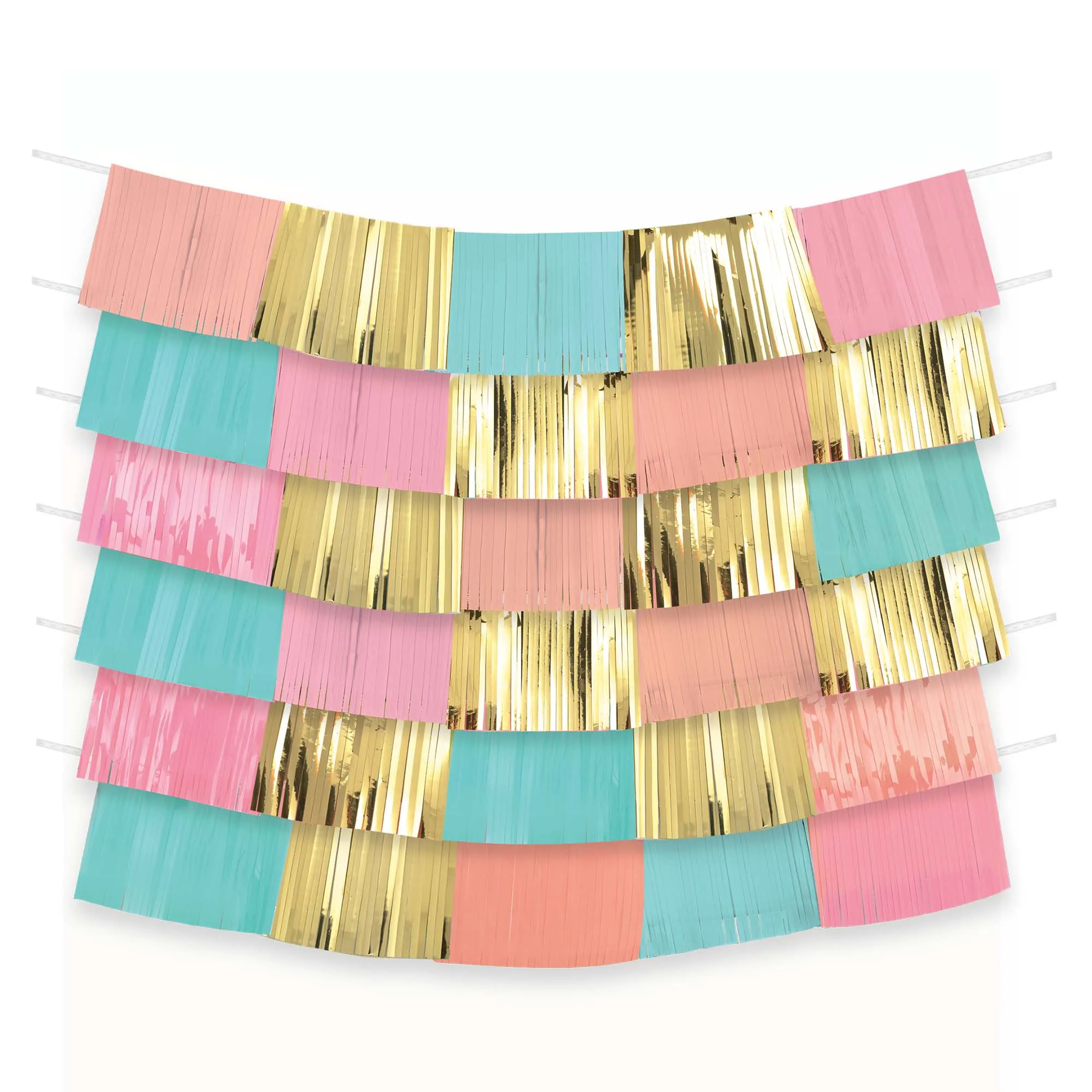 Decorating Backdrop Plastic & Foil  Pastel  9 Banners  5ft each