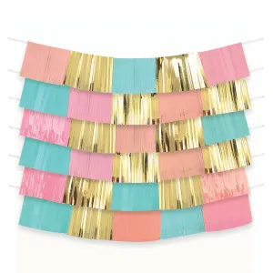 Decorating Backdrop Plastic & Foil  Pastel  9 Banners  5ft each