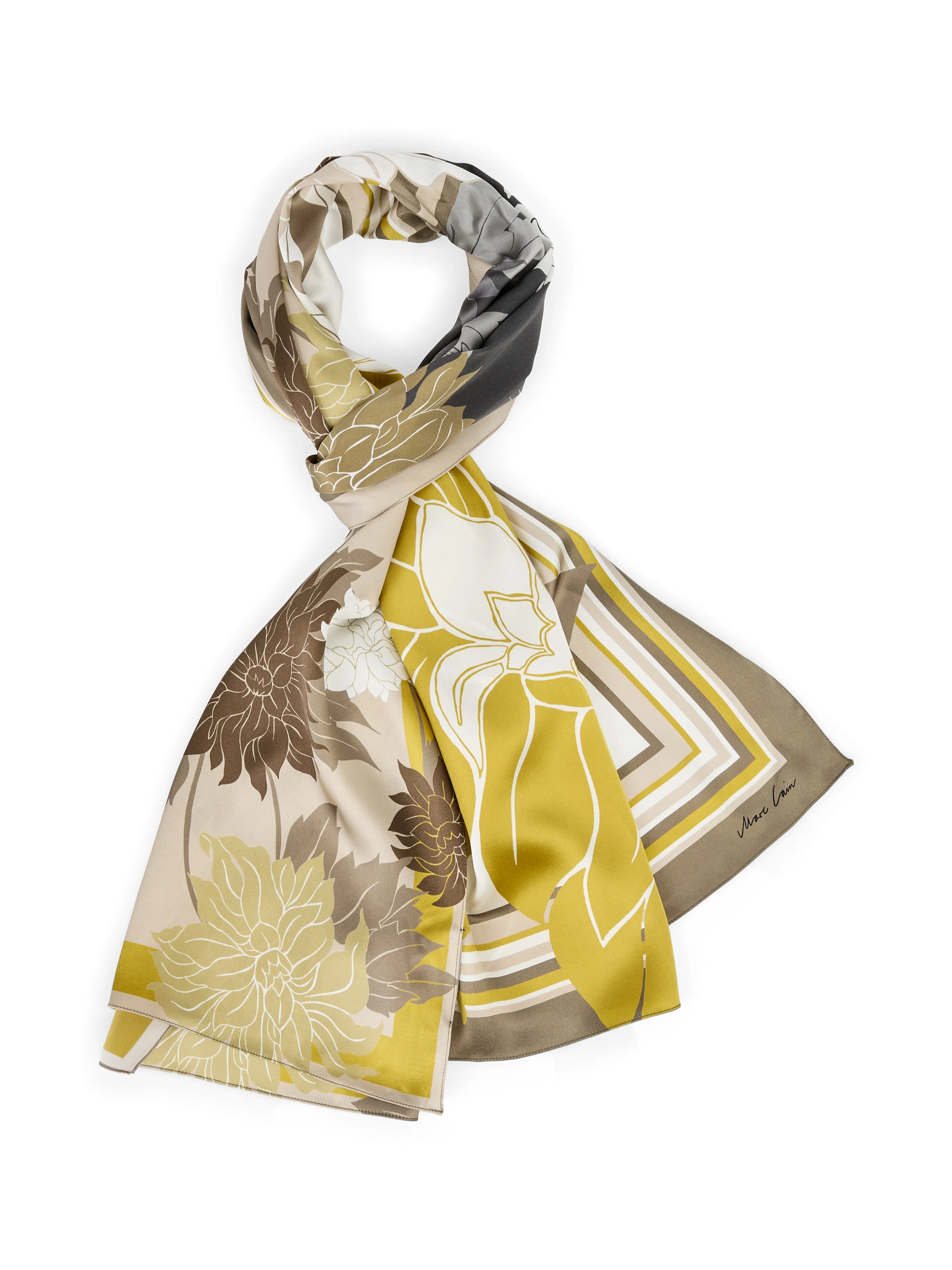 Deep Pearl Noble Print Silk Scarf