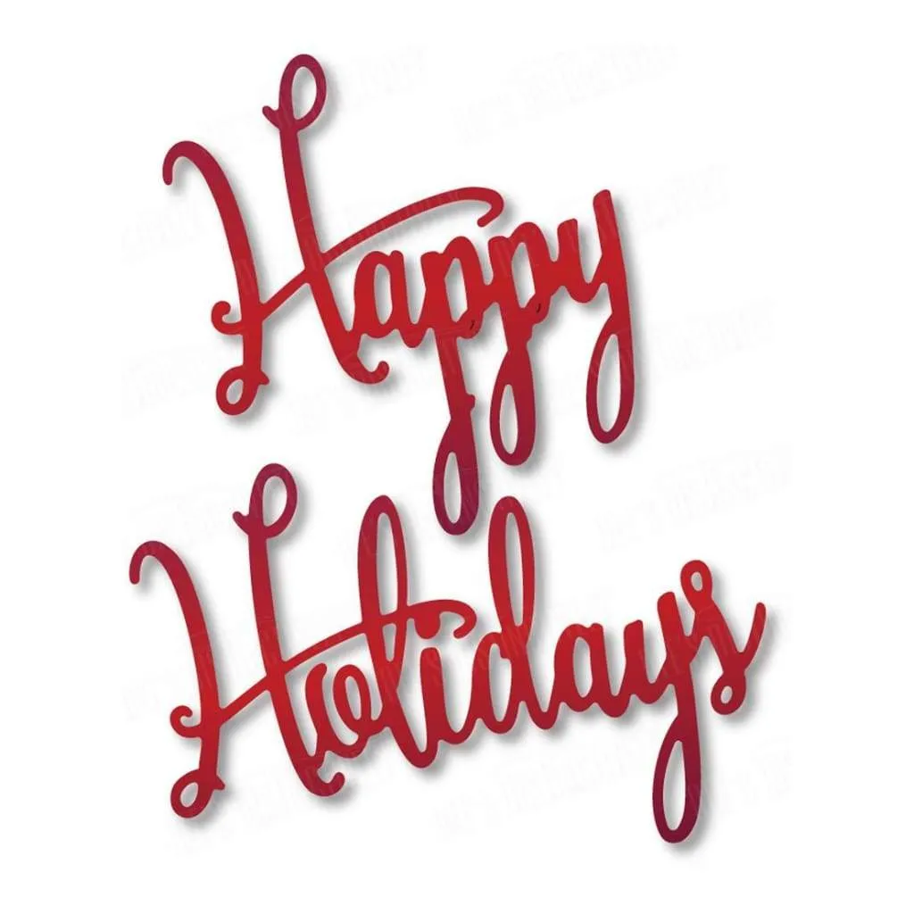Dees Distinctively Dies Festive Happy Holidays 2.54 inch X3.32 inch*