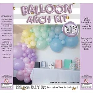 Deluxe 120pcs Pastel Rainbow Balloon Garland Kit
