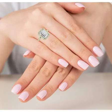 Desert Rose - Emerald Moissanite Bridal Set