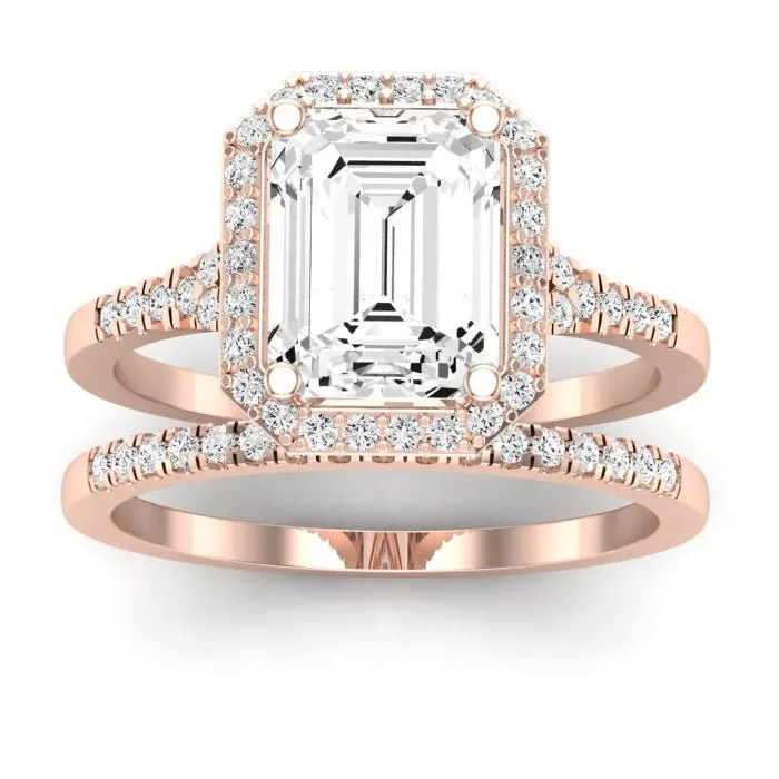Desert Rose - Emerald Moissanite Bridal Set