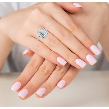 Desert Rose - Emerald Moissanite Bridal Set