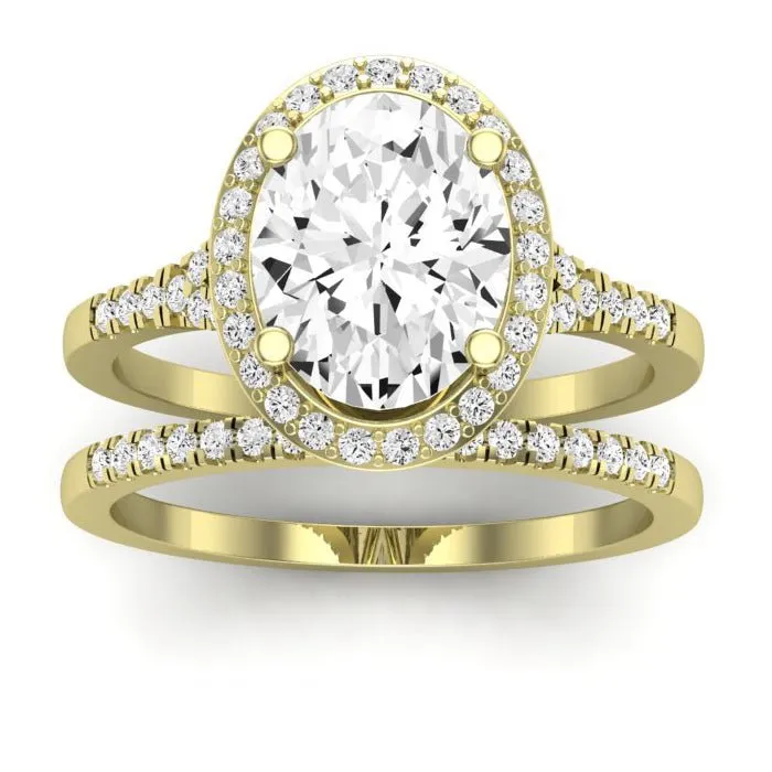 Desert Rose - GIA Natural Oval Diamond Bridal Set