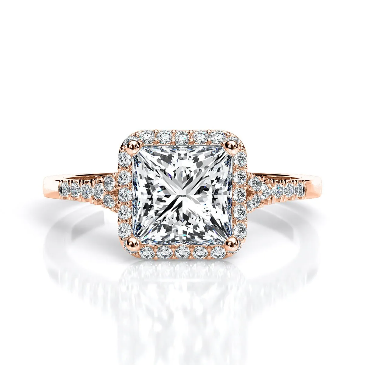 Desert Rose - Princess Moissanite Engagement Ring
