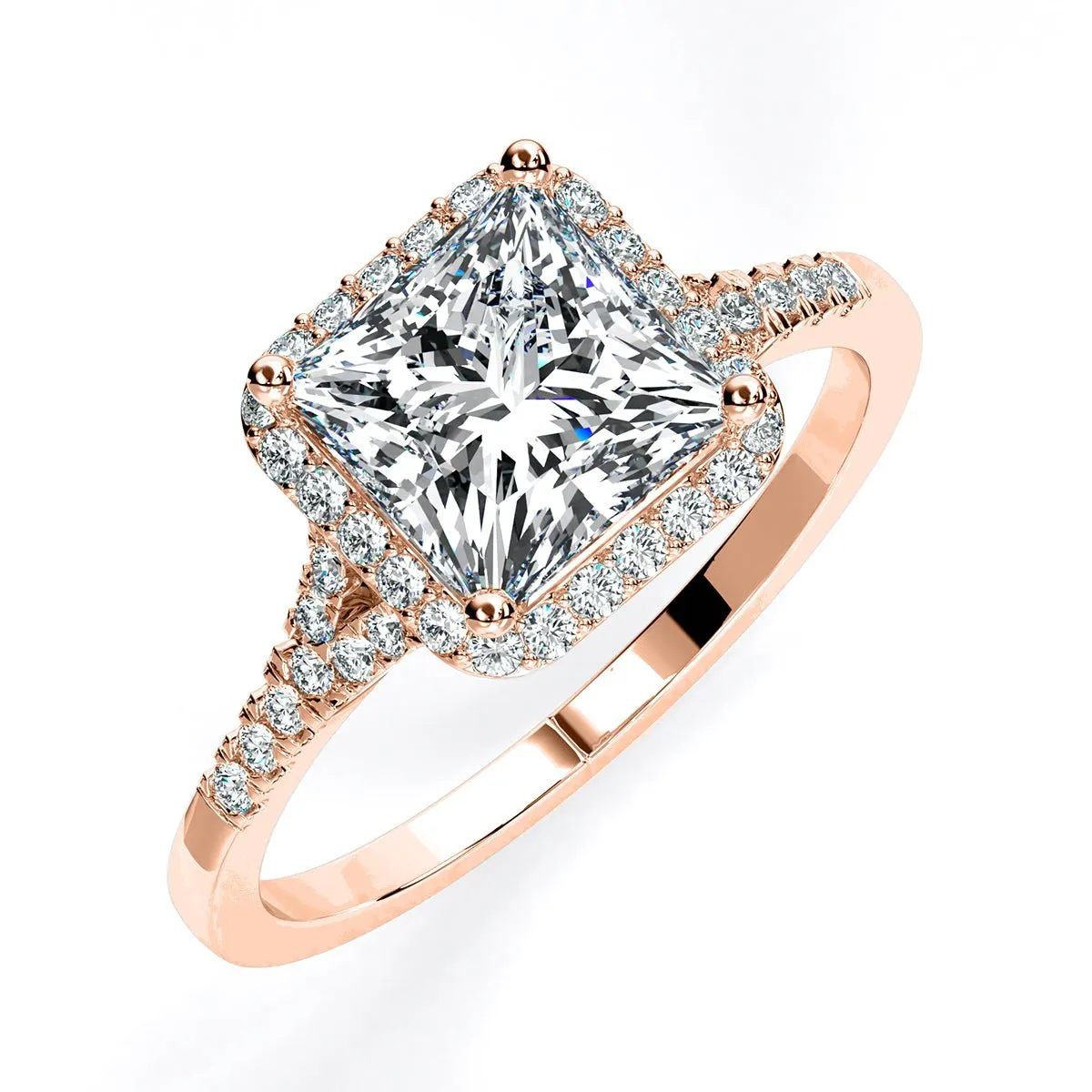 Desert Rose - Princess Moissanite Engagement Ring