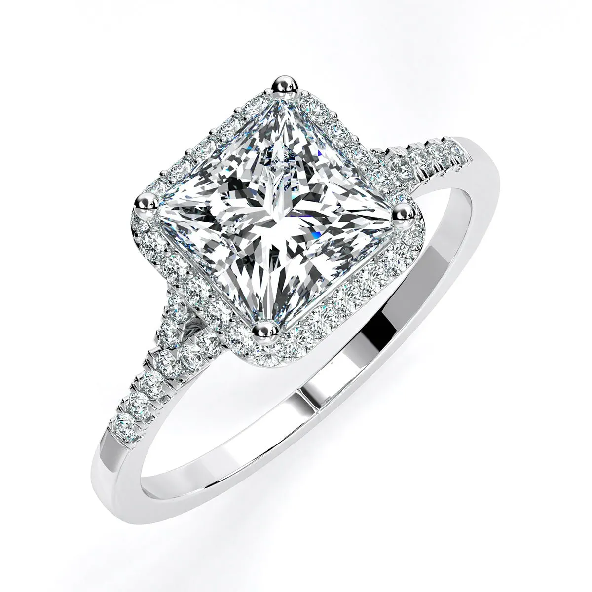 Desert Rose - Princess Moissanite Engagement Ring