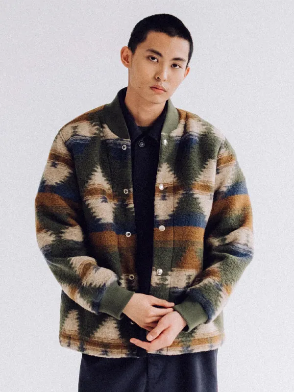 Desert Wool Field Jacket: Green/Blue/Beige