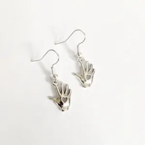 Earrings/hand shaped/hand therapy jewelry