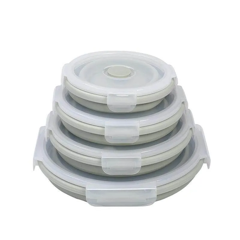 Eco-Friendly Silicone Round Lunch Container