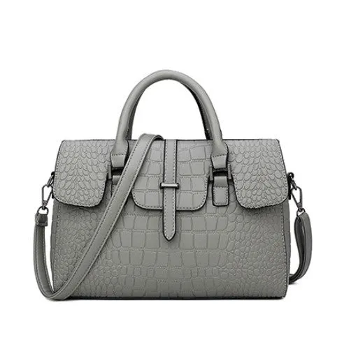 Embossed stone pattern handbag