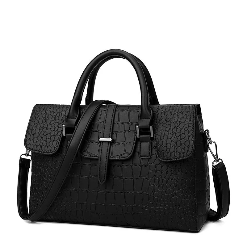 Embossed stone pattern handbag