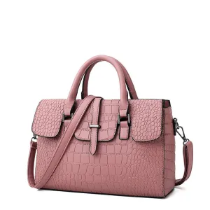 Embossed stone pattern handbag
