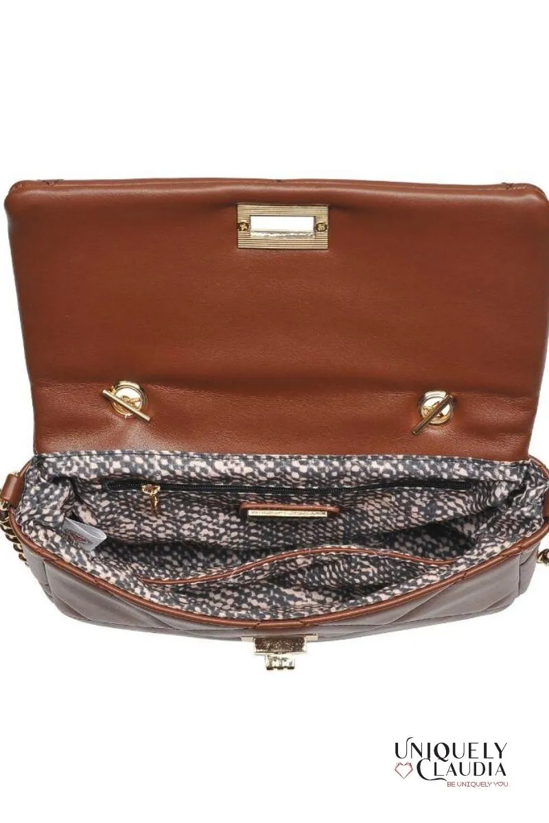 Emily Crossbody Chocolate Quilted Vegan Leather Bag