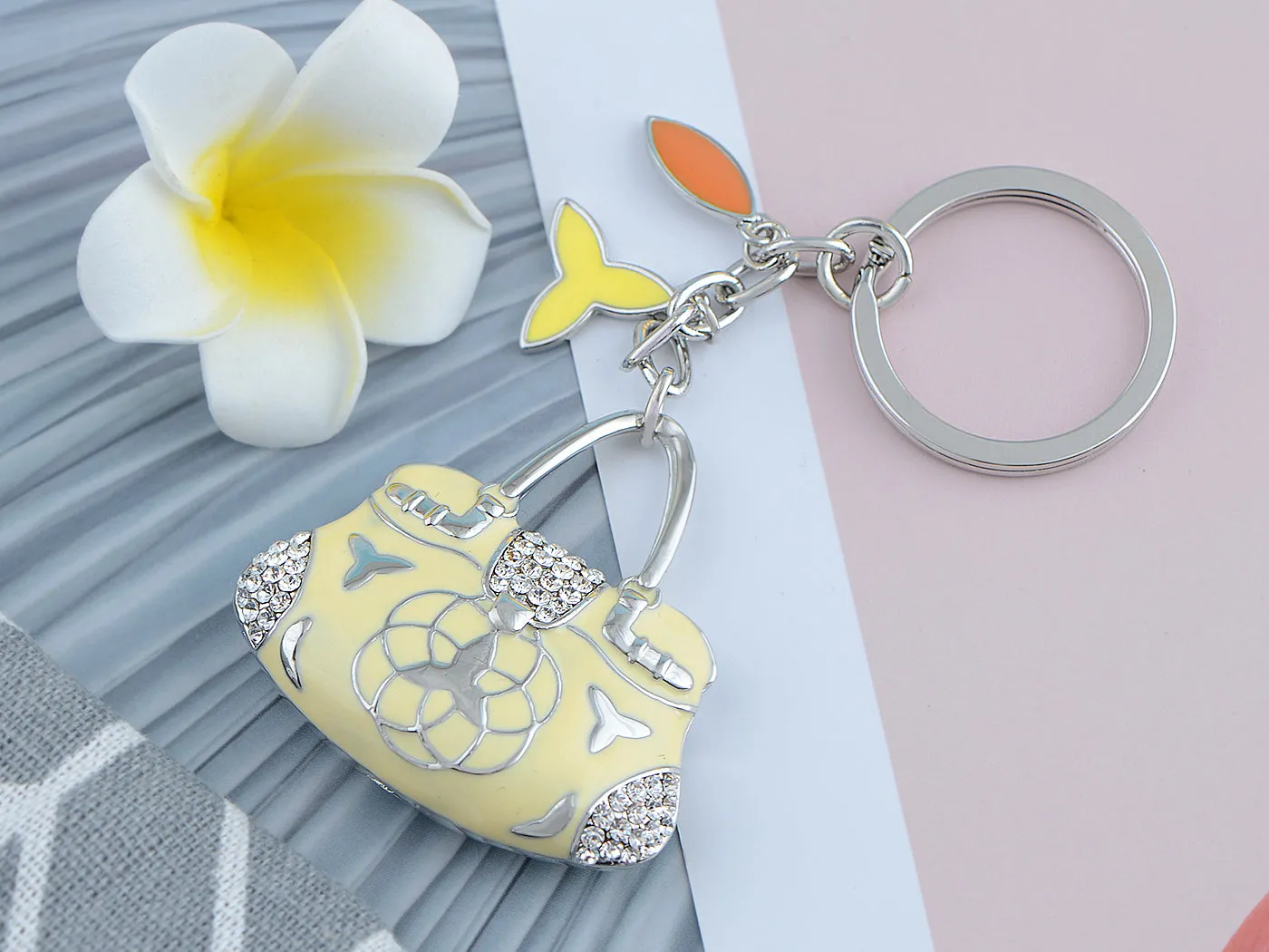 Enamel Sky Blue Ladies Designer Handbag Keychain