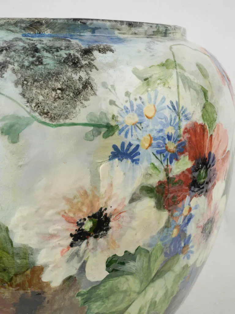 Exceptional & Rare Very Large Montigny-sur-Loing Impressionist Planter - Late 19th Century 17"