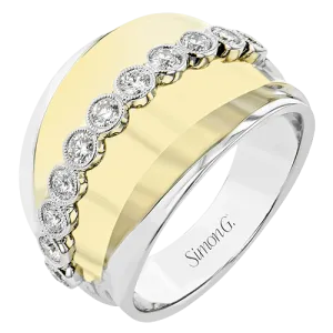 Fashion Ring In 18k Gold With Diamonds