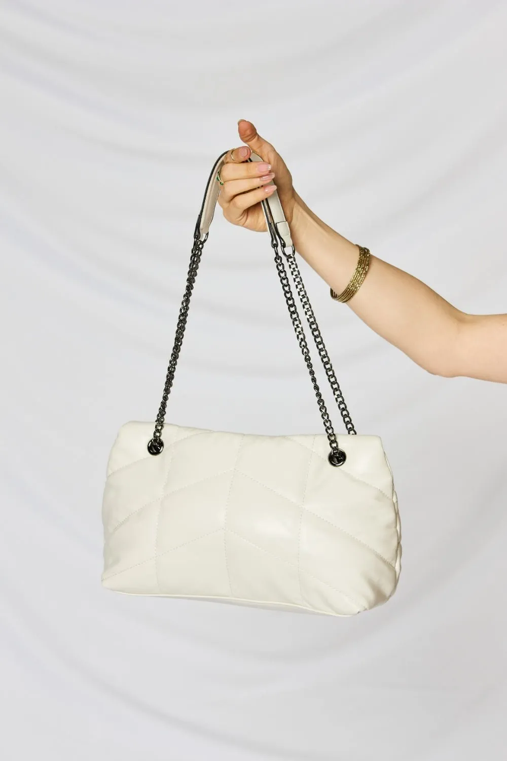 Faux Leather Chain Handbag