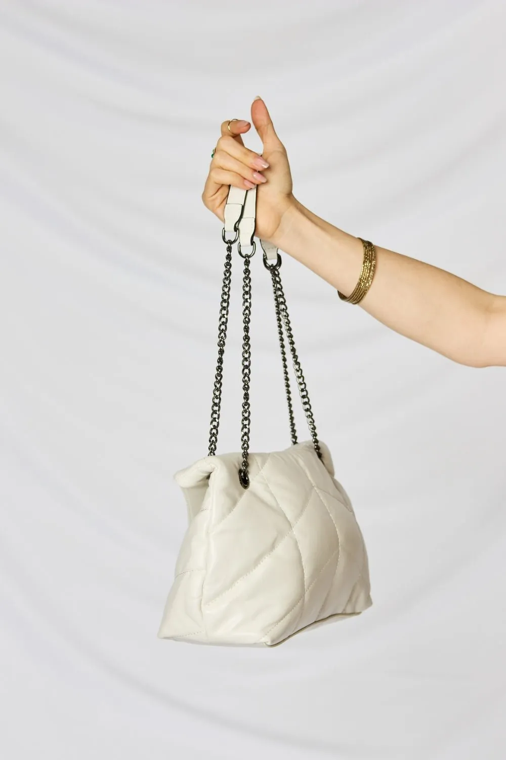 Faux Leather Chain Handbag