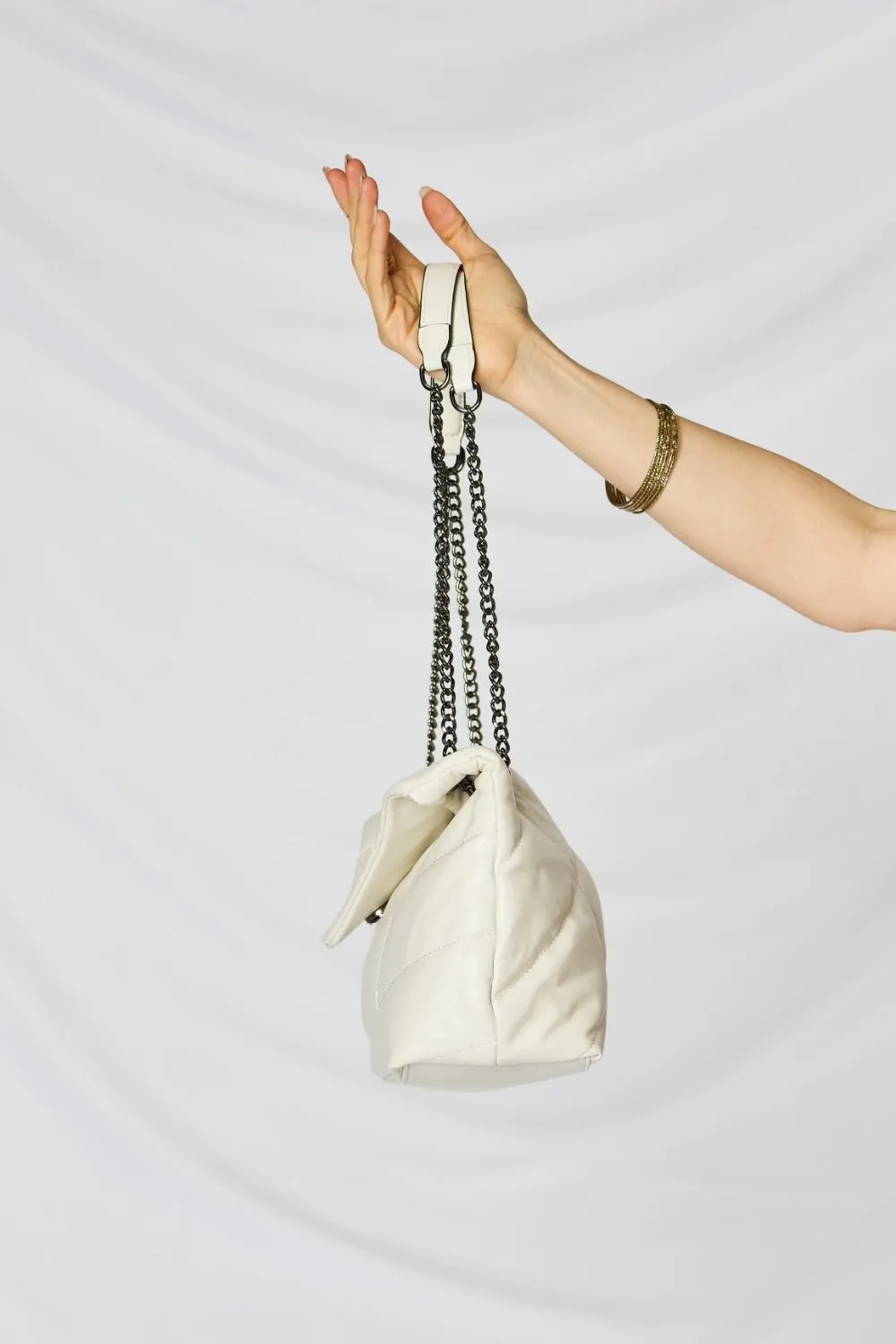 Faux Leather Chain Handbag