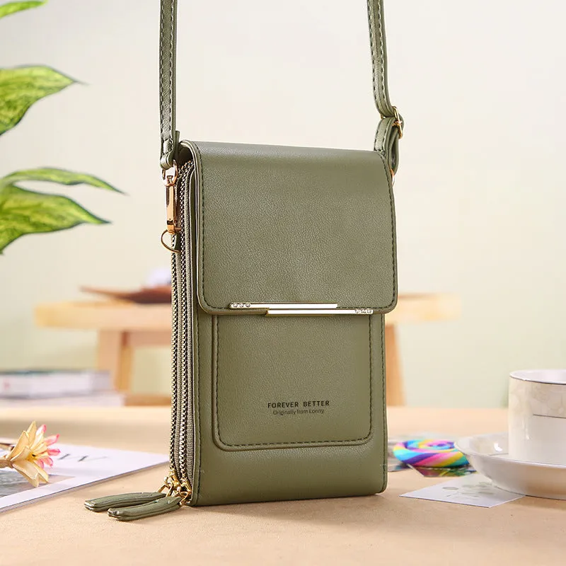 Faux Leather Phone Purse Mini Crossbody Shoulder Bag Cell Phone Pouch