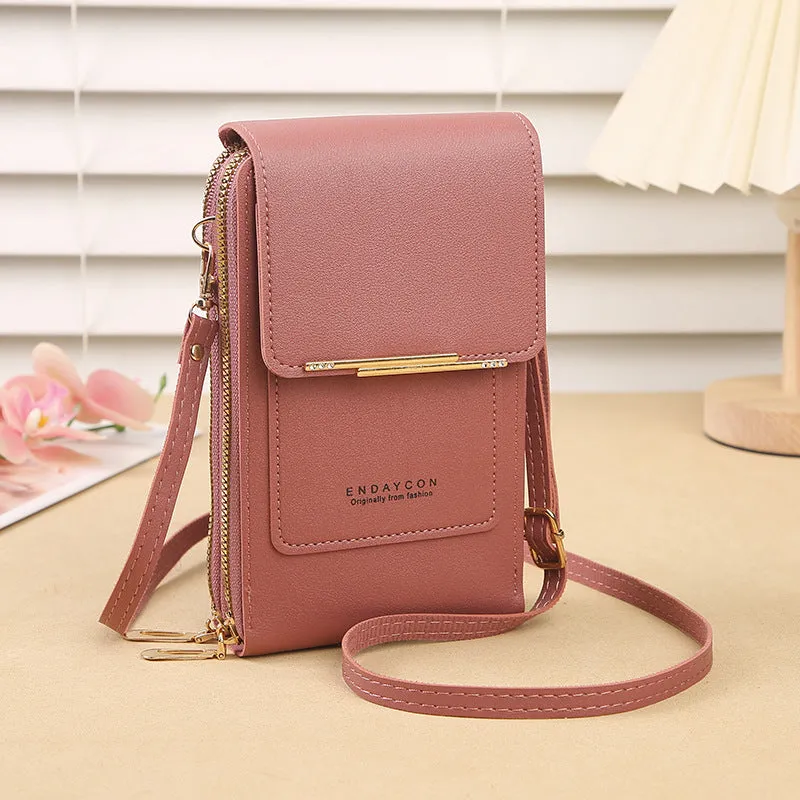 Faux Leather Phone Purse Mini Crossbody Shoulder Bag Cell Phone Pouch